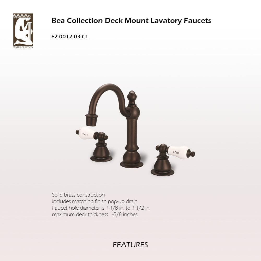 Water Creation F2-0012-03-CL American 20th Century Classic Widespread Lavatory F2-0012 Faucets - Brown & Oil-Rubbed Bronze
