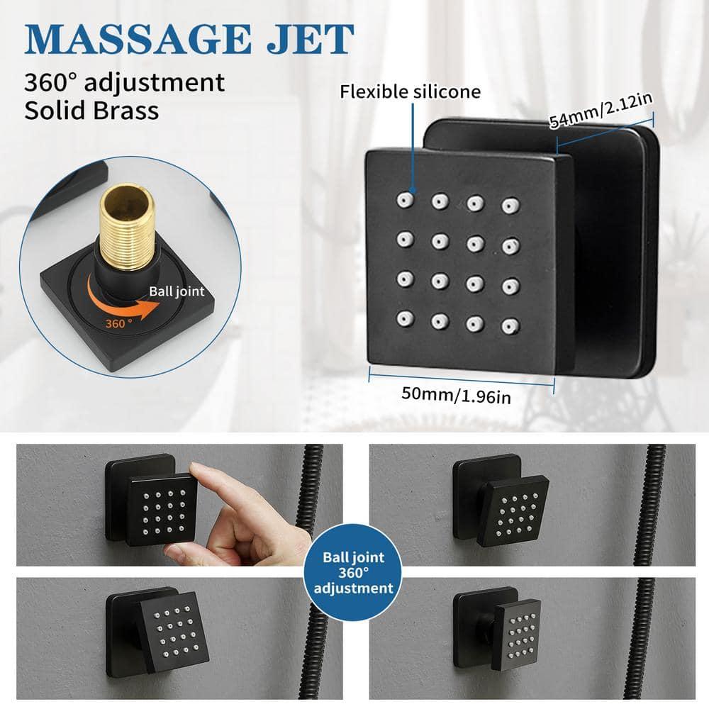 Rainfall Symphony 12inch 3-Function Dual Shower Head Thermostatic Shower System with 3 Sprays Handheld