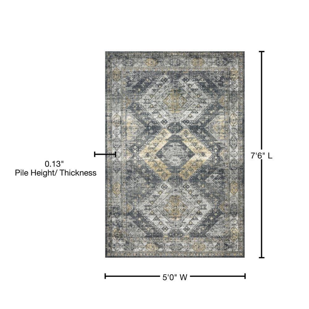 Loloi II Skye Oriental Graphite / Silver Area Rug