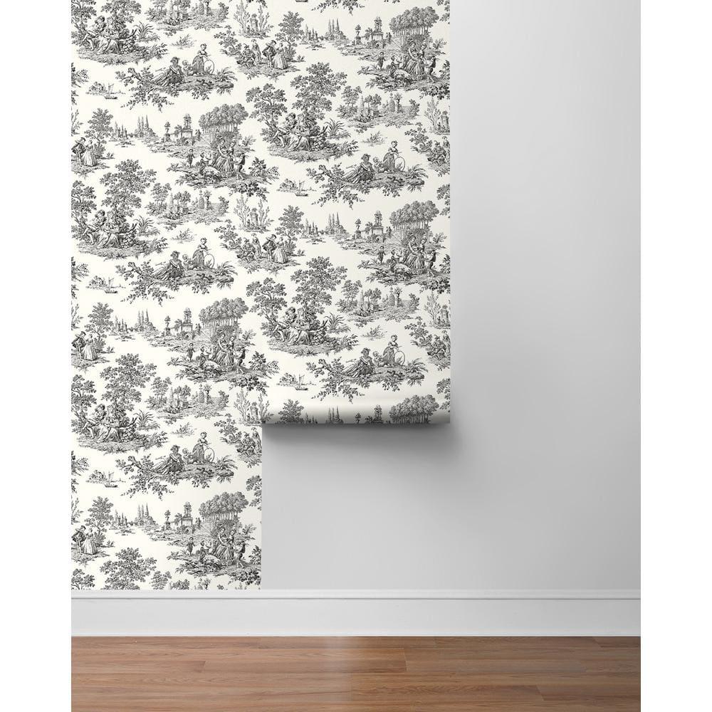NextWall Inkwell Chateau Toile Peel and Stick Wallpaper