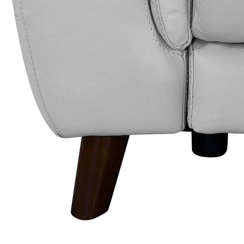 Lizette Top Grain Leather Dove Grey Power Recliner Sofa with USB