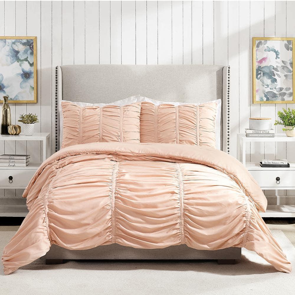 Modern Heirloom Emily Ruched Solid Textured Comforter Set
