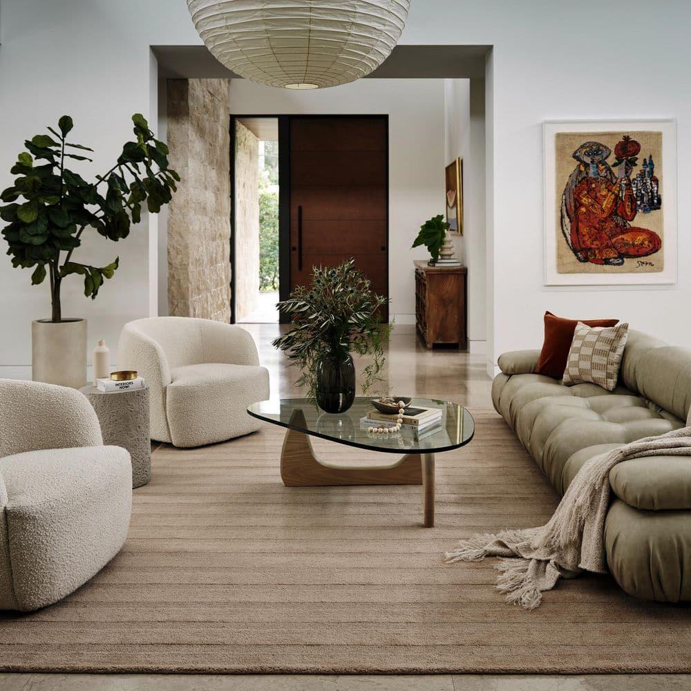 Ebern Designs Vestry Striped Wool Area Rug