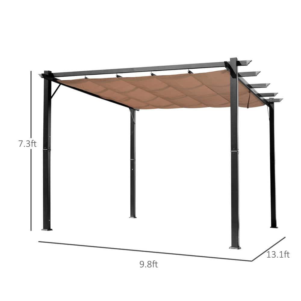 Outsunny Outsunny Pergola with Retractable Shade Canopy, Aluminum