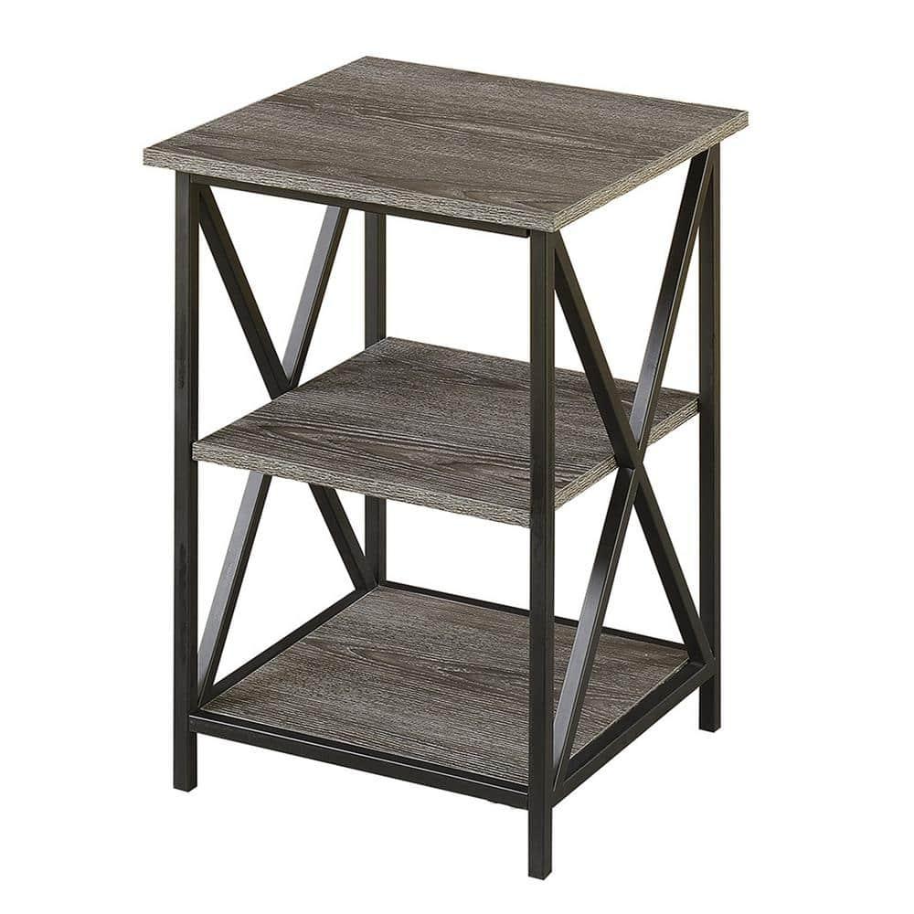 Tucson 3 Tier End Table, Weathered Gray
