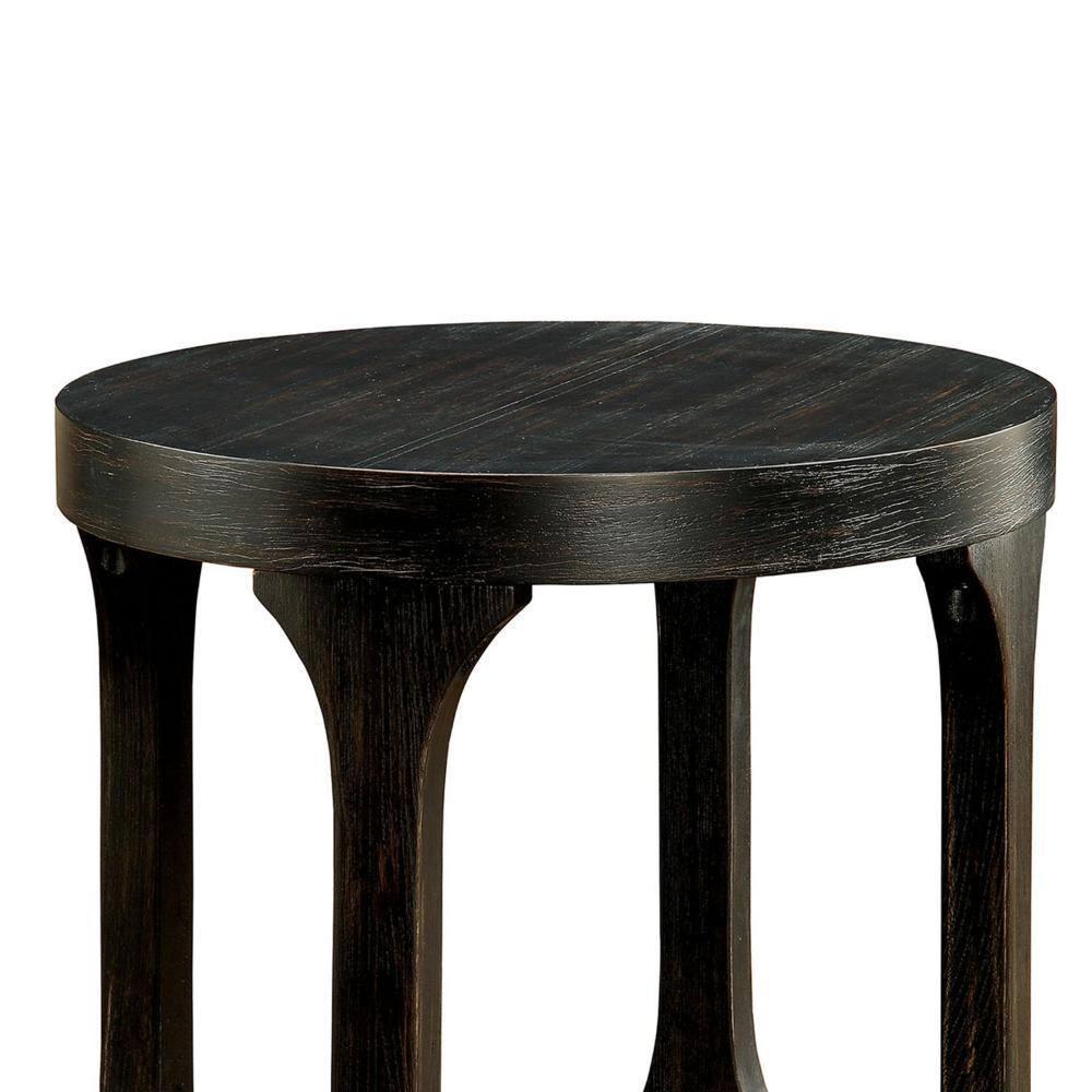 Carrie Transitional End Table, Antique Black
