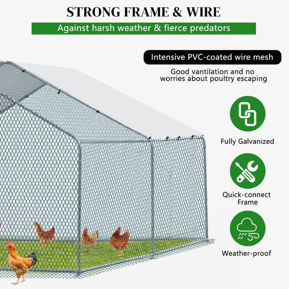 UBesGoo Large Metal Chicken Coops Chicken Cage House Hen House 13 ft x 10 ft