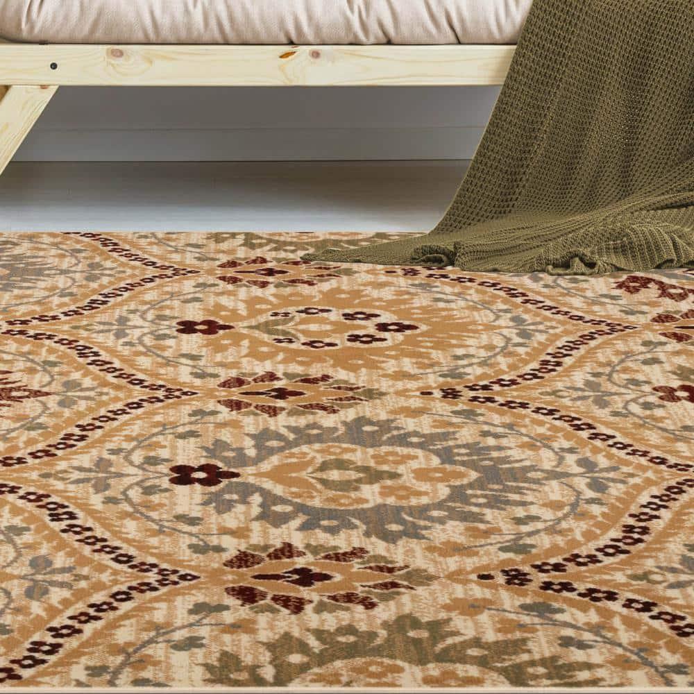 Superior Augusta Oriental Indoor Area Rug, 6' x 9', Camel