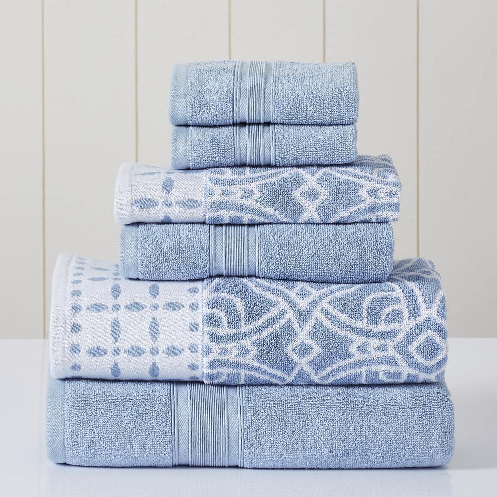 Modern Threads Modern Threads 6 Piece Set, 2 Bath Towels, 2 Hand Towels, 2 Washcloths Yarn Dyed Jacquard/Solid Towel Set Monroe