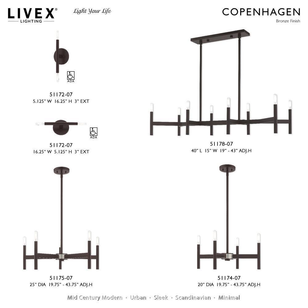 Livex Lighting Copenhagen 5 - Light Chandelier in  Bronze