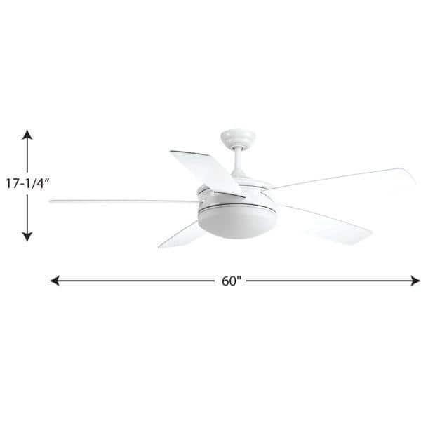Fresno White 60" Ceiling Fan with Light and Remote