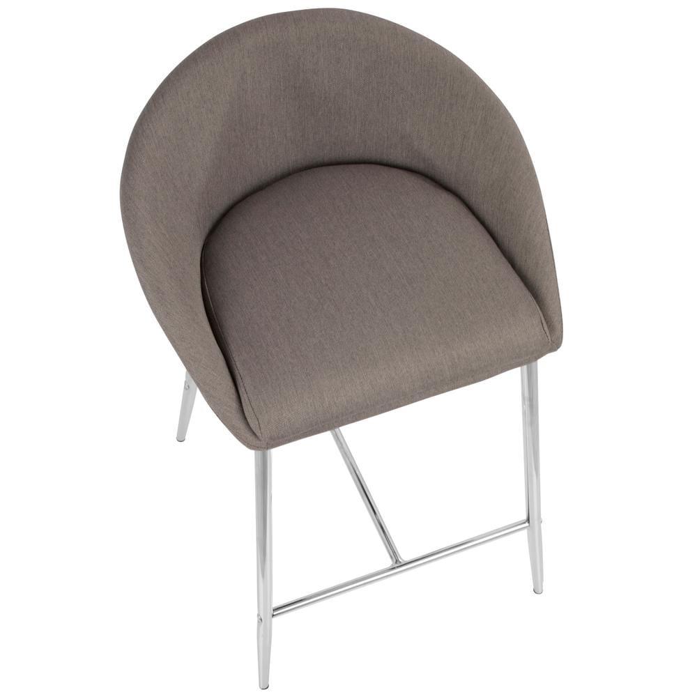 Wenty Glam Upholstered Counter Stool with Metal Frame (Set of 2)