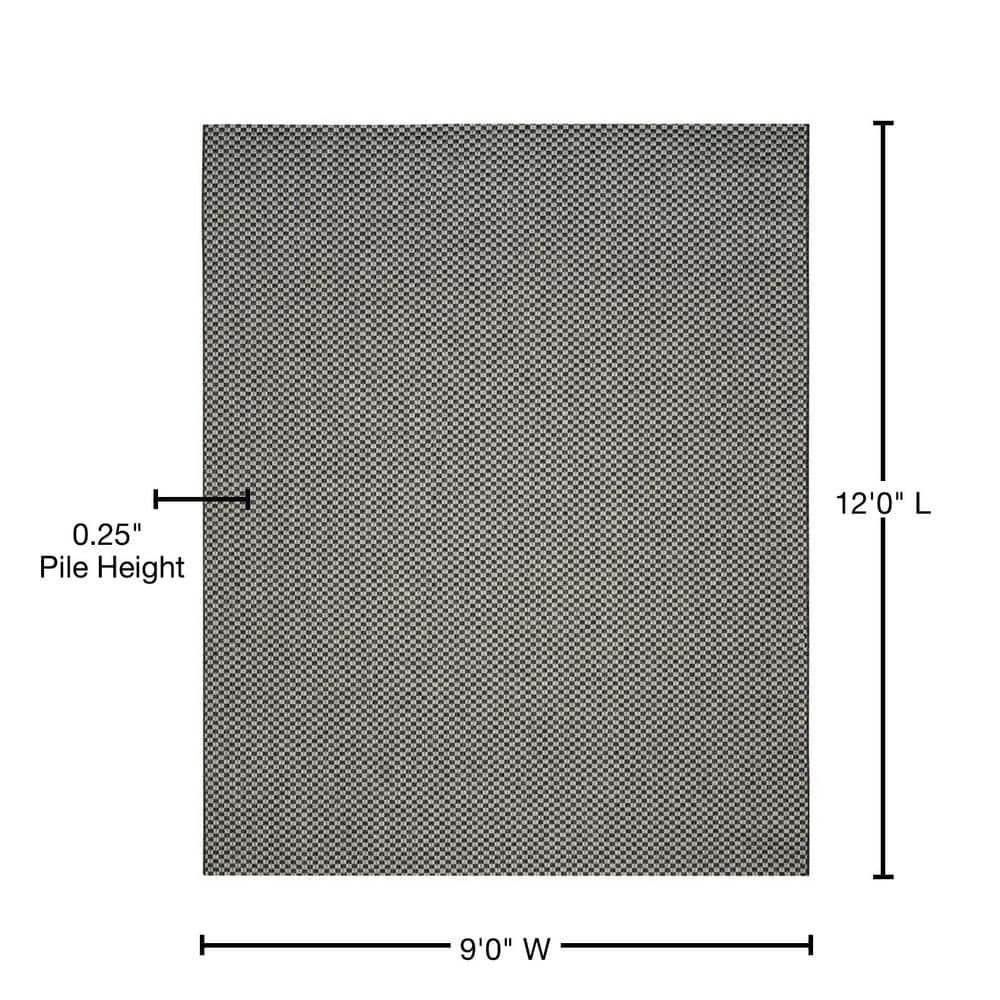 Courtyard CY8653 Power Loomed Indoor and Outdoor Area Rug - Black/Light Grey - 9'x12' - Safavieh