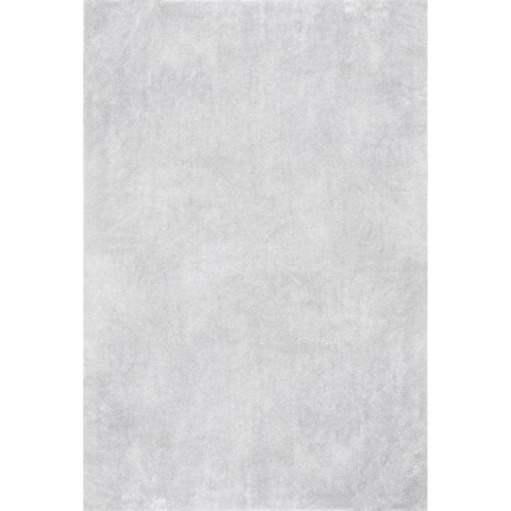 nuLOOM 2' x 3' Cozy Plush SuperiorWash Area Rug, Machine Washable, Non-Slip, Soft Fluffy Shag Carpet for Living Room Bedroom Nursery, Loni Light Grey