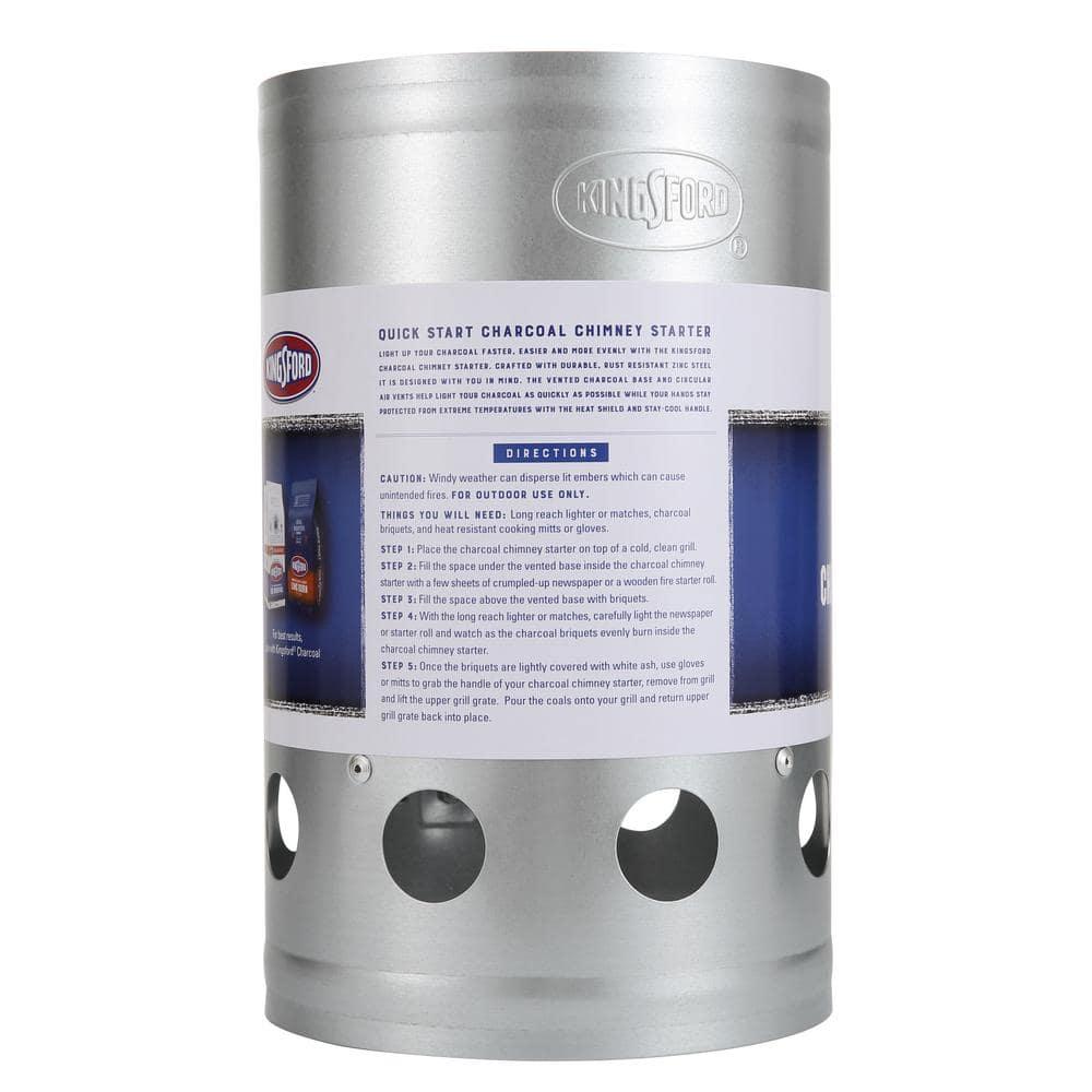 Kingsford Quick Start Zinc-Plated Steel Charcoal Chimney Starter