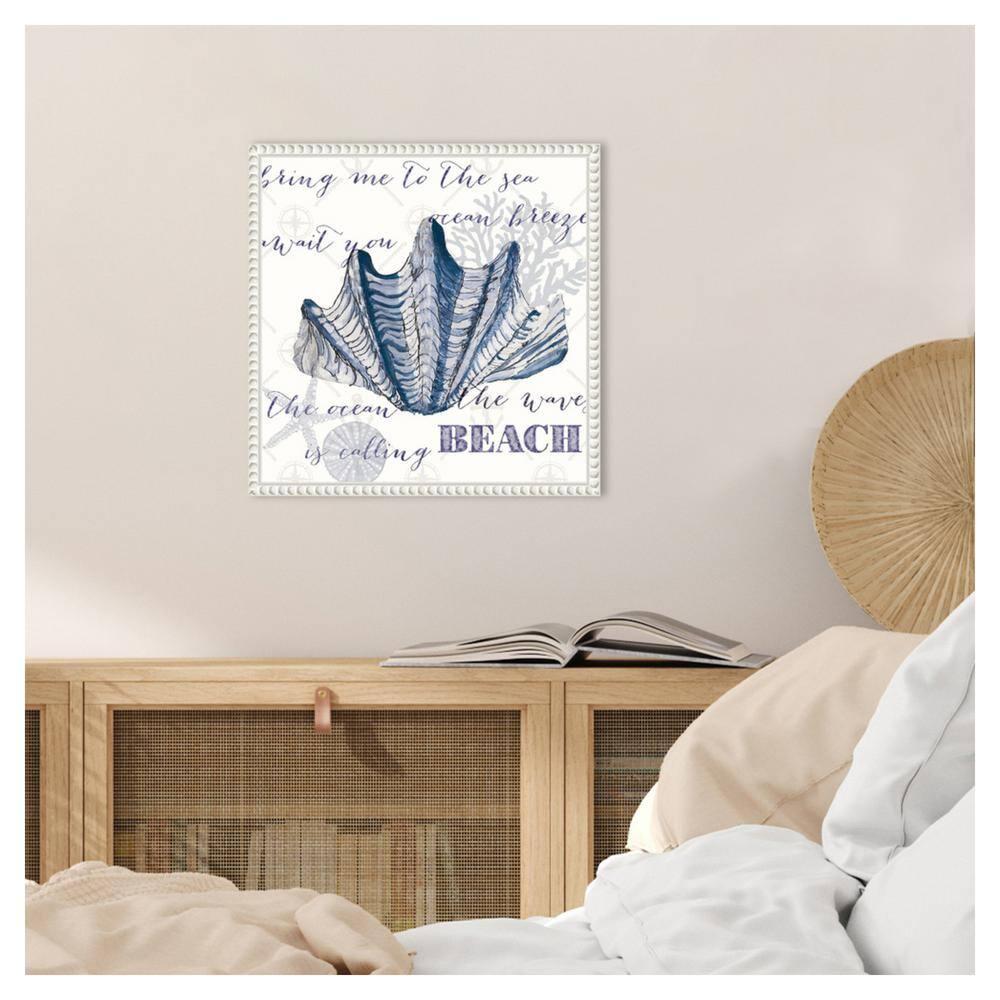Amanti Art Indigo Ocean Treasures IV by Gina Ritter Canvas Wall Art Print Framed 16 x 16-in.