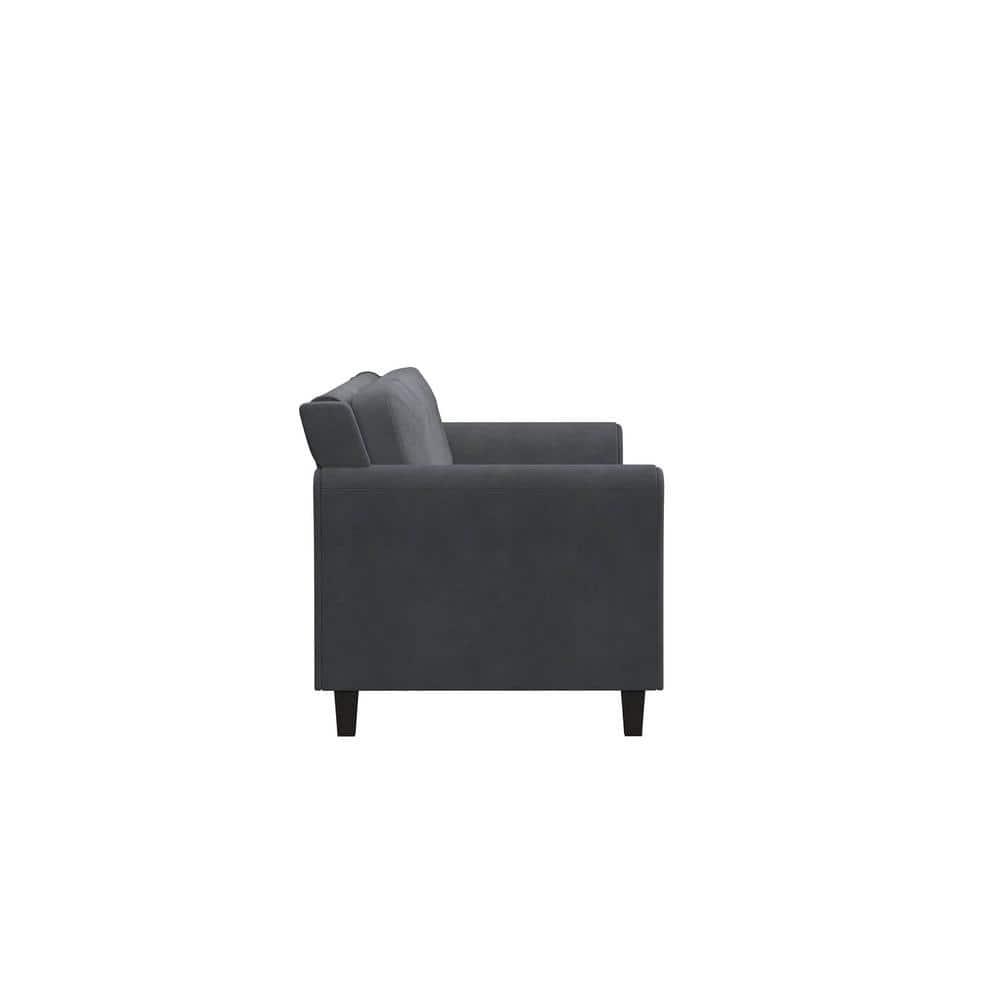 Lifestyle Solutions Taryn Traditional Sofa with Rolled Arms, Dark Gray Fabric