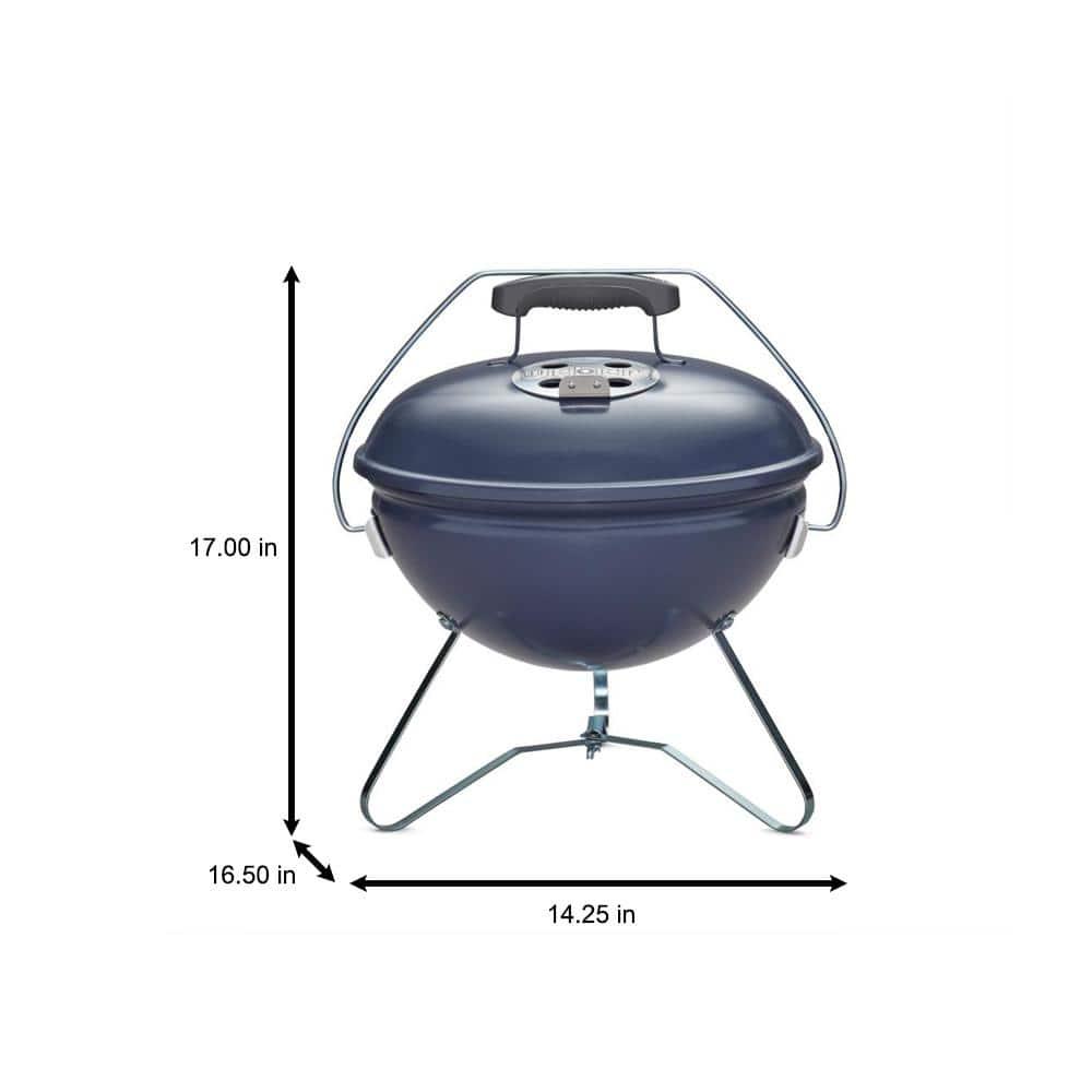 Slate Blue 14-Inch Portable Charcoal Kettle Grill