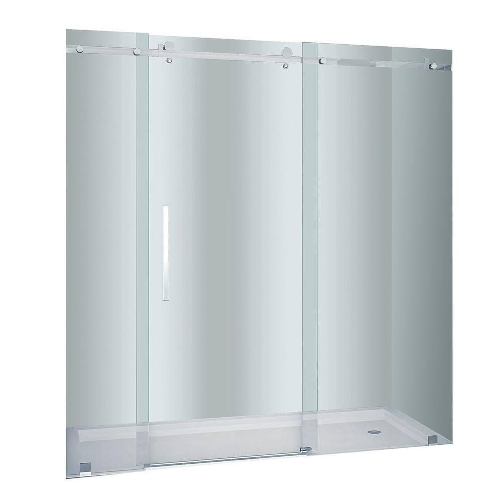 Moselle 75" H Single Sliding Frameless Shower Door