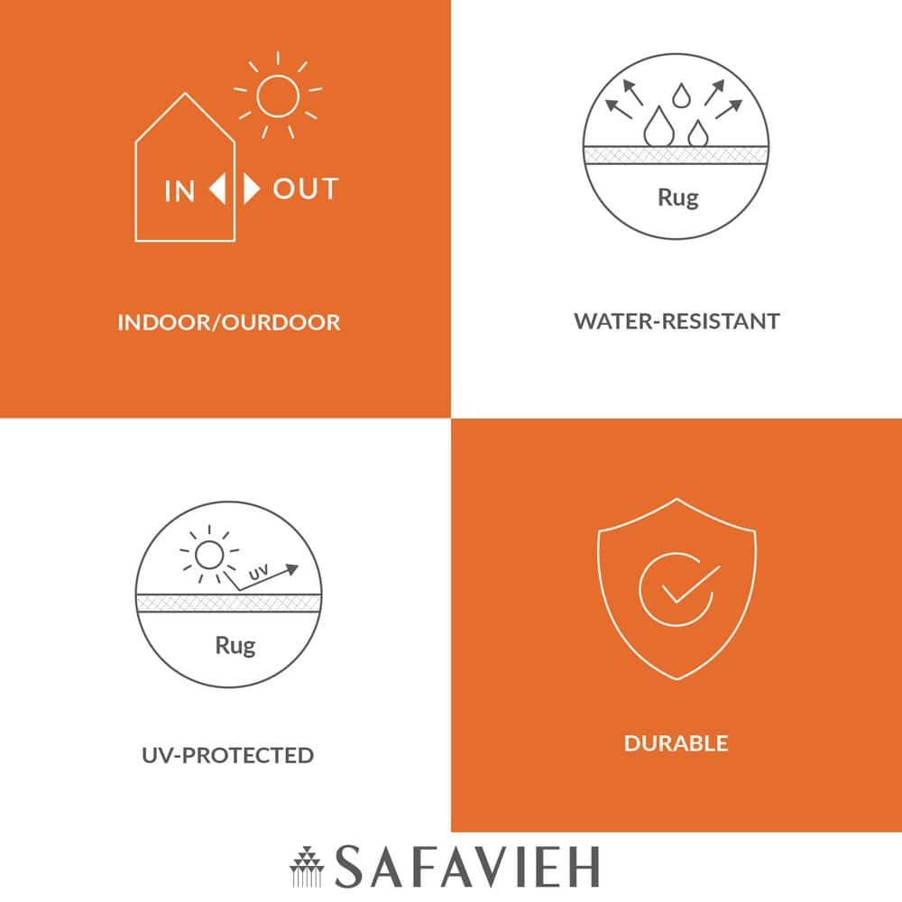 Beach House BHS139 Power Loomed Indoor/Outdoor Area Rug - Cream/Blue - 5'3"x7'6" - Safavieh