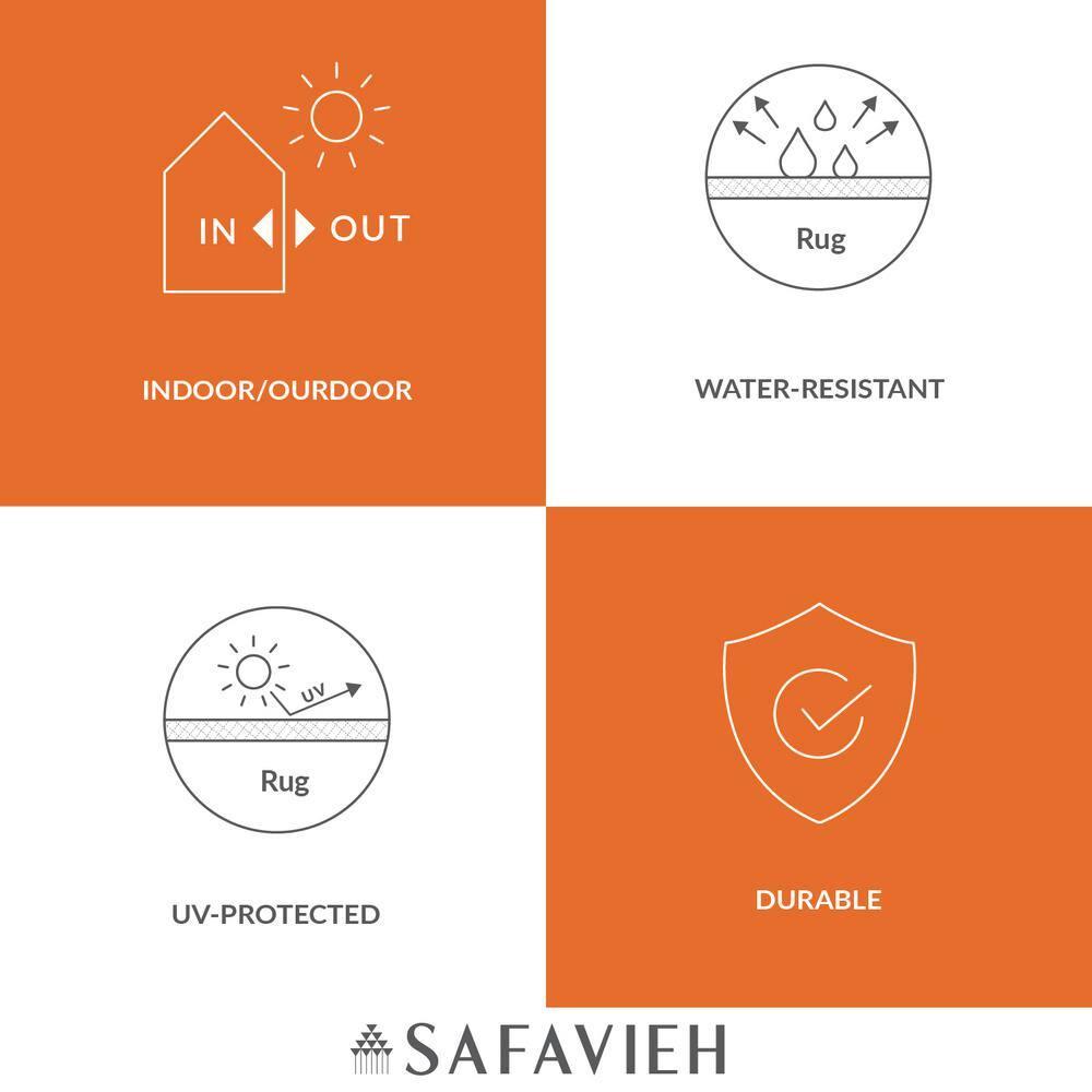 Cabana CBN832 Power Loomed Indoor/Outdoor Area Rug - Creme/Red - 6'x9' - Safavieh