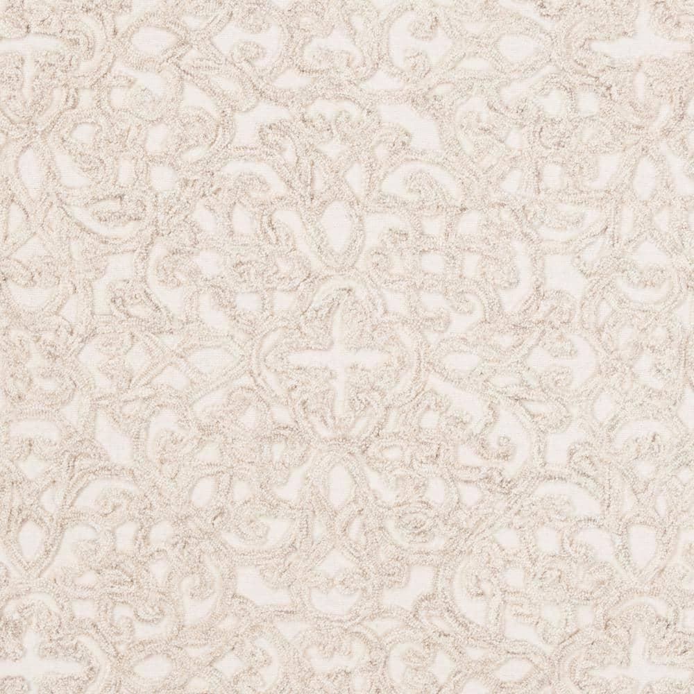 Trace TRC103 Hand Tufted Area Rug - Camel/Ivory - 6' Round - Safavieh.