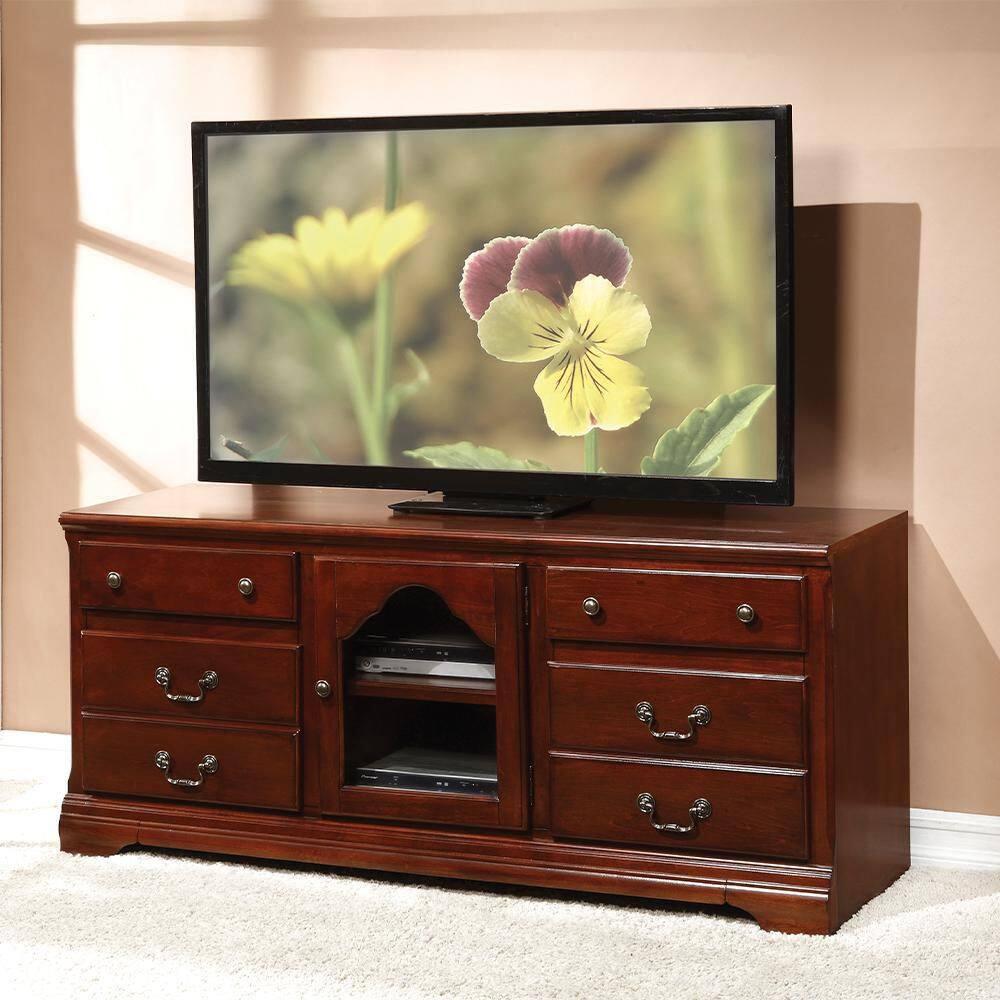 Acme Furniture Hercules TV Stand for TVs up to 59" Cherry Finish