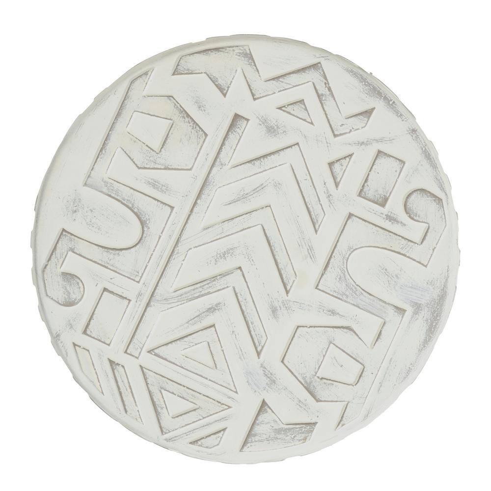 JONATHAN Y Rafi 17.75" Transitional Bohemian Geometric Drum Garden Stool, Cream