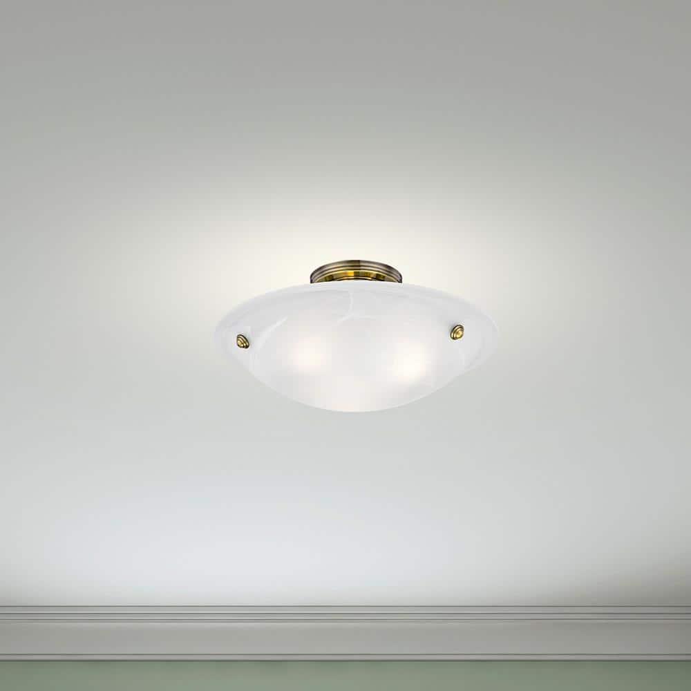 Livex Lighting Oasis 3 - Light Flush Mount in  Antique Brass