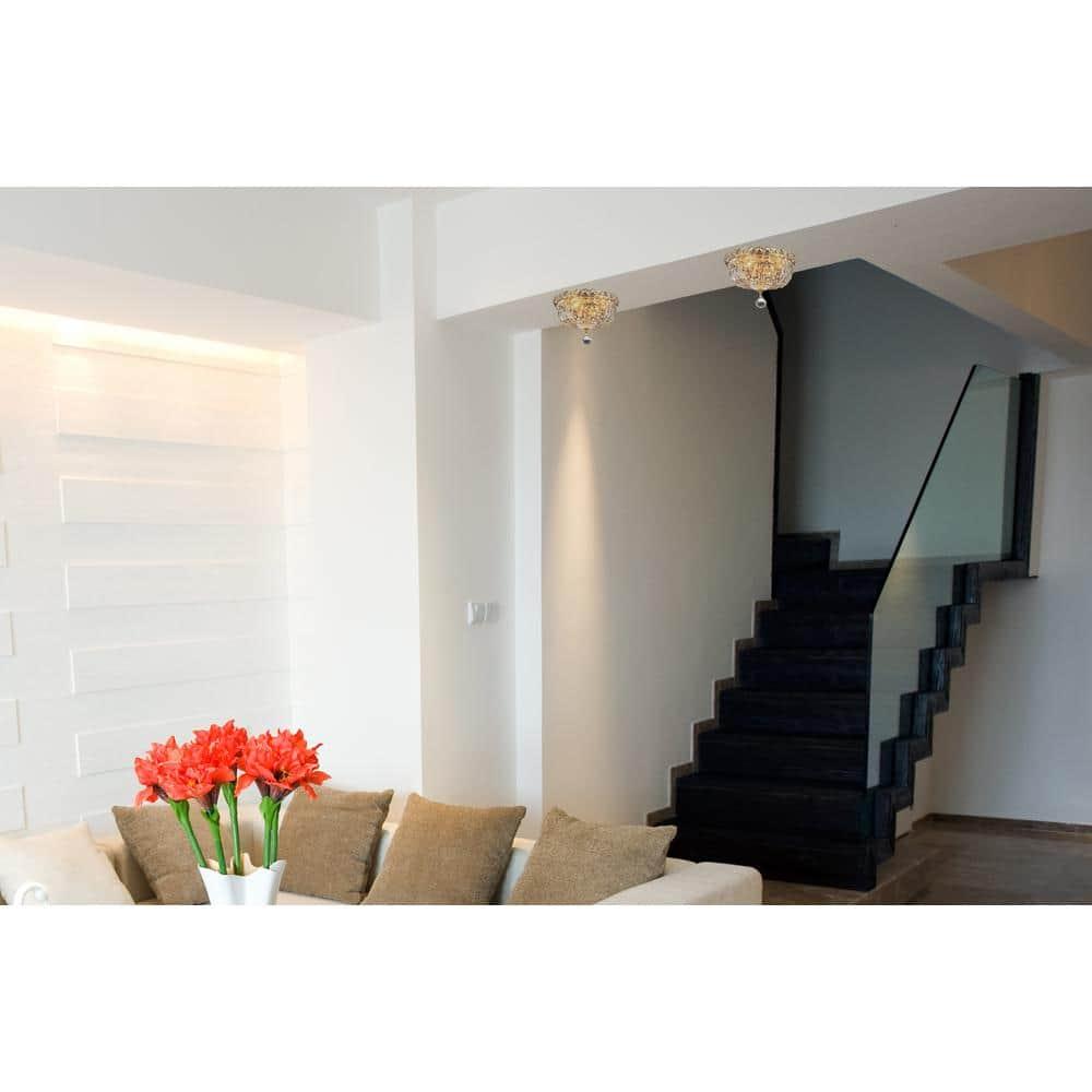 Elegant Lighting Tranquil 4 light Gold Flush Mount Clear Royal Cut Crystal