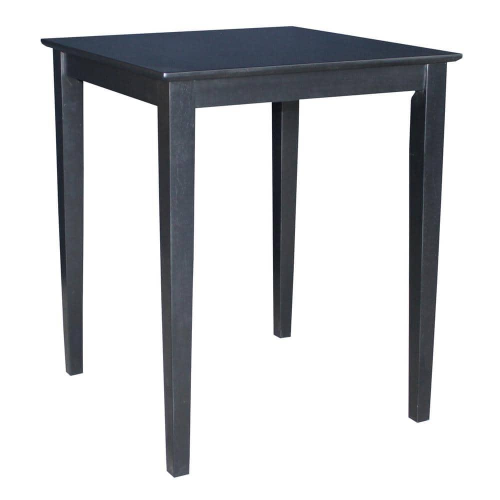 Solid Wood Top Counter Height Table with Shaker Legs Black - International Concepts: Square, 36" High