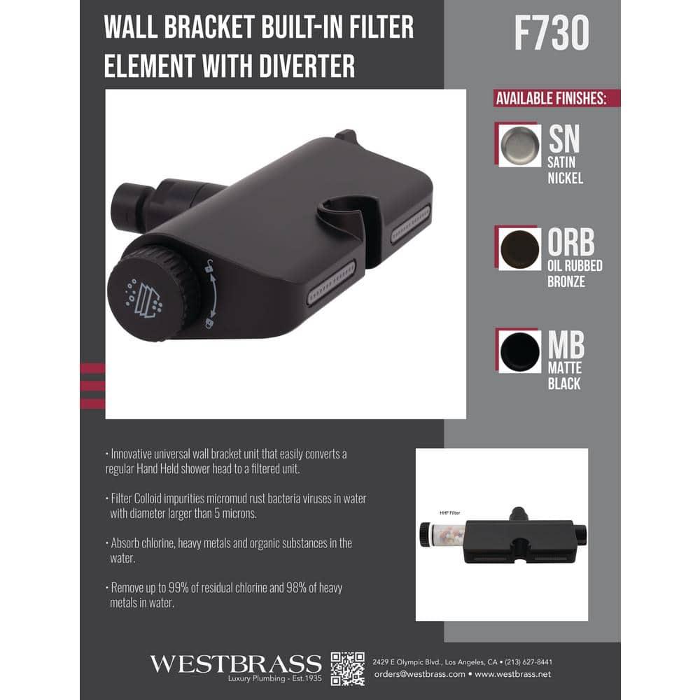 Filtered Handheld Shower Head Diverter Bracket with Jet Massage Spray System