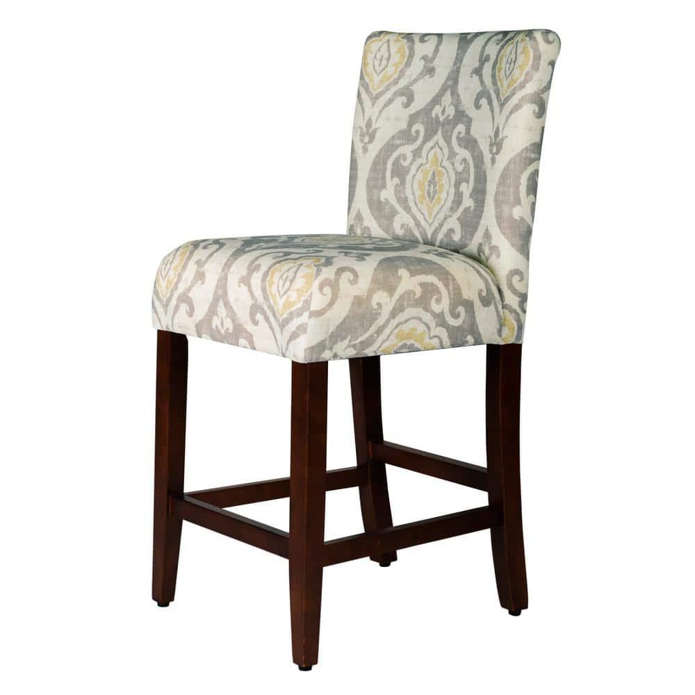 HomePop 24" Counter Height Barstool Natural : Upholstered, Wood Legs, Easy to Assemble