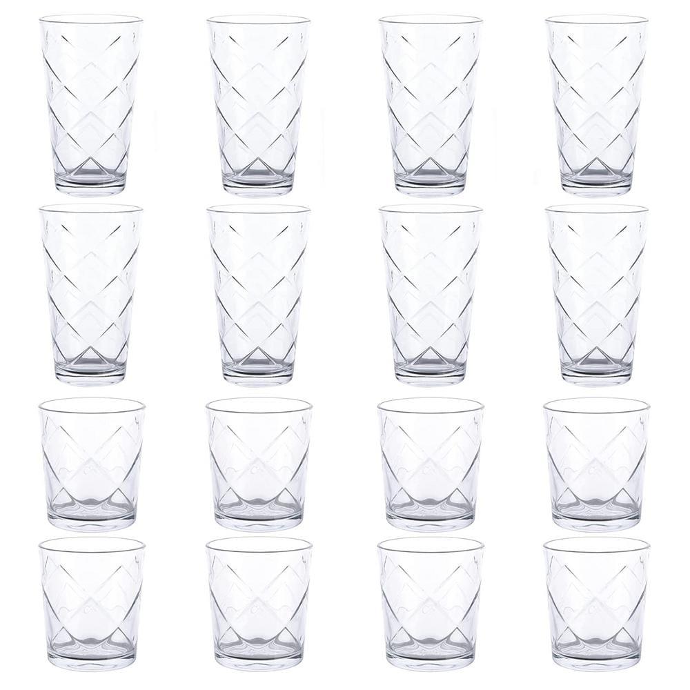 Gibson Home 16 Piece Lattice Glassware Drinkware Set