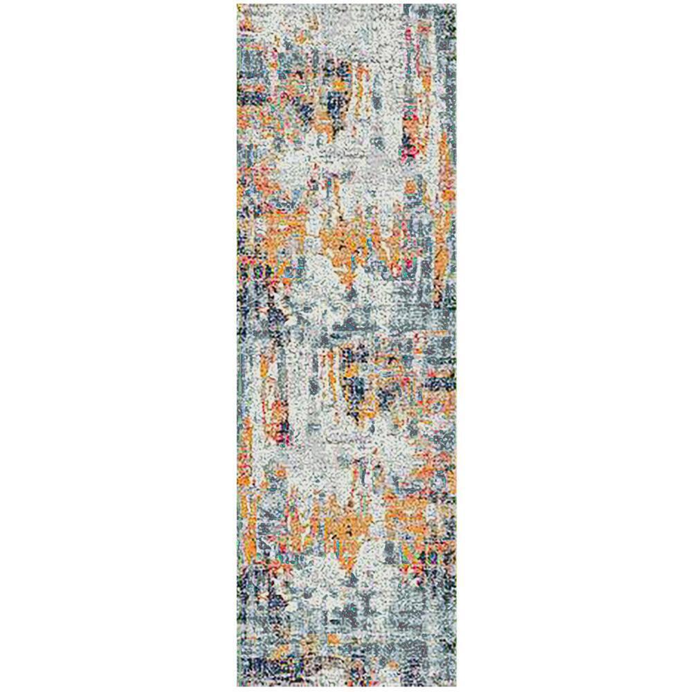Chelsea Abstract Transitional Durable Performance Orange/Blue Area Rug