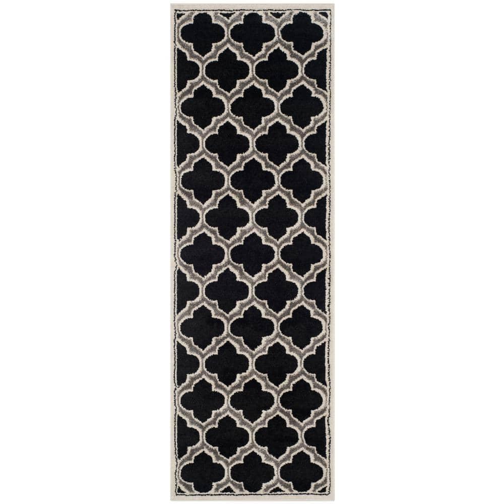 Amherst AMT412 Power Loomed Runner Rug - Anthracite/Ivory - 2'3"x7' - Safavieh.
