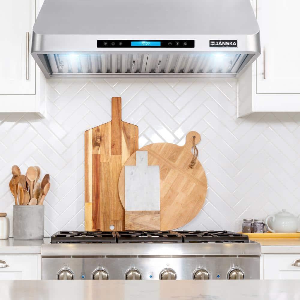 36" 900CFM Ducted Under Cabinet Range Hood in Stainless Steel with Remote Control and 2 LED Lights