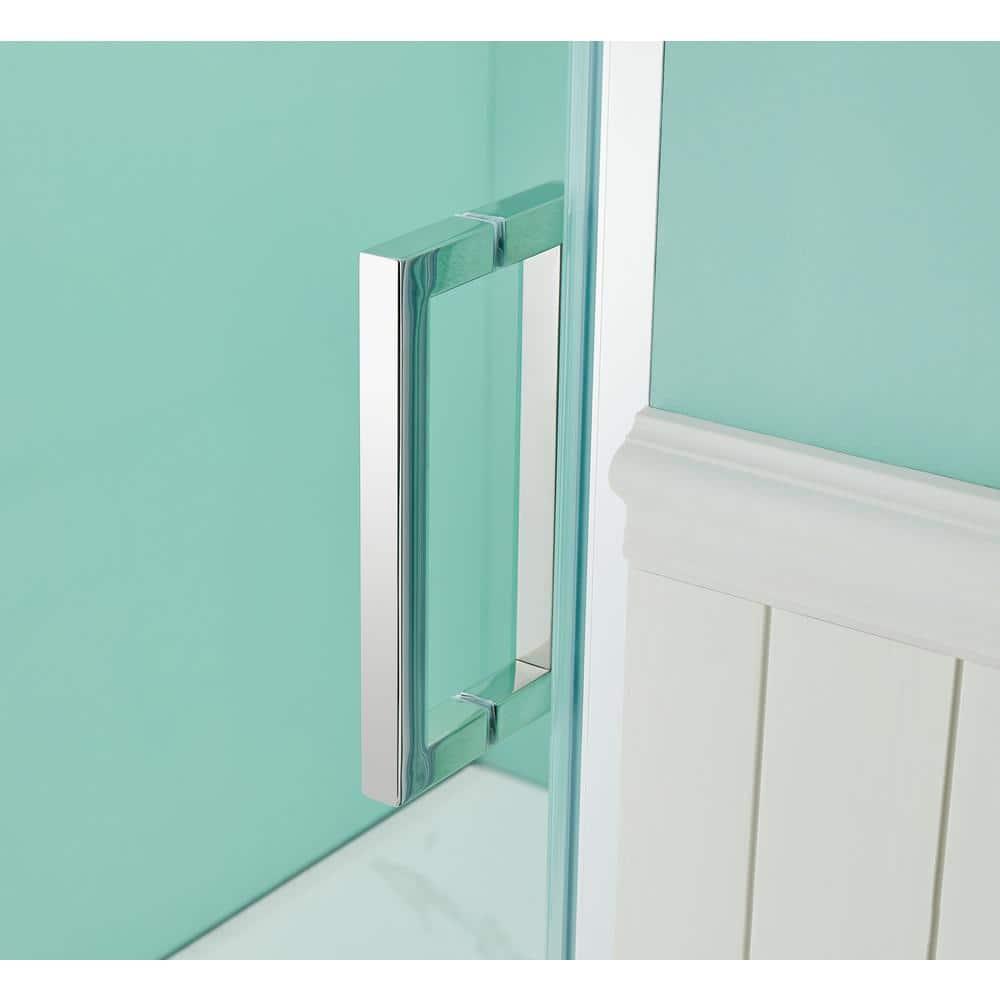 36 in.W - 72 in.H Pivot Shower Door with Clear Glass and Stainless Steel Handle