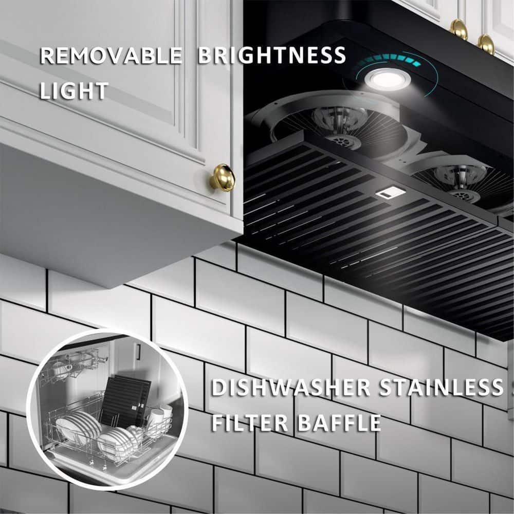 IKITCHEN VIKIO 30" 900 CFM Ducted Under Cabinet Range Hood With Intelligent Control C01-30-BSS