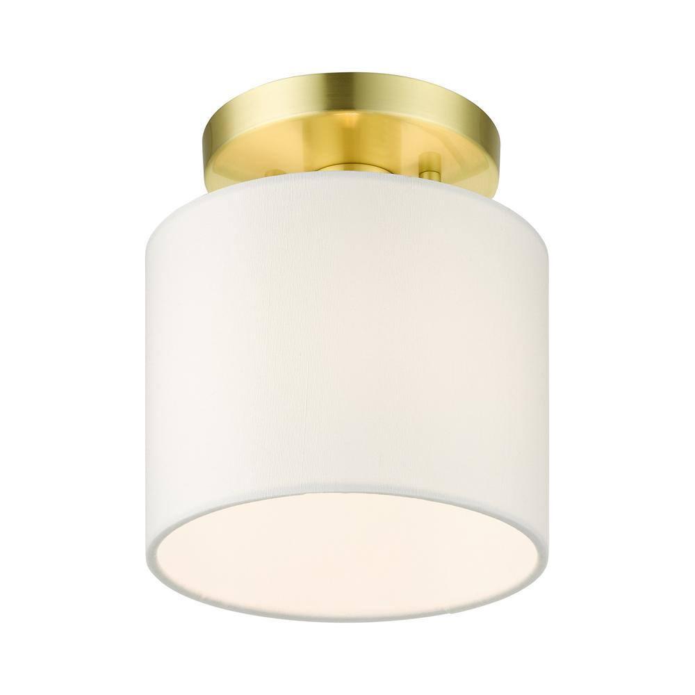 Livex Lighting Meridian 1 - Light Semi-Flush Mount in  Satin Brass