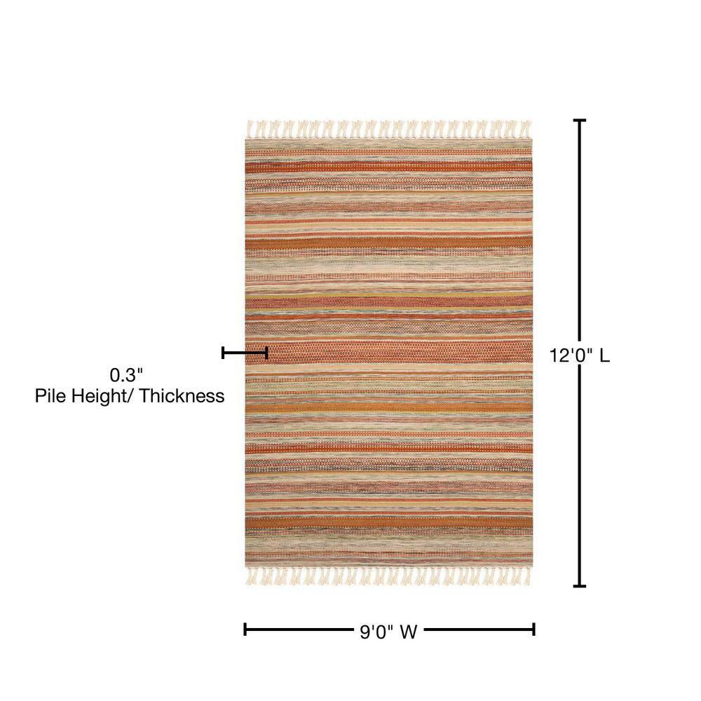 SAFAVIEH Striped Kilim Ethel Wool Area Rug, Beige, 9' x 12'