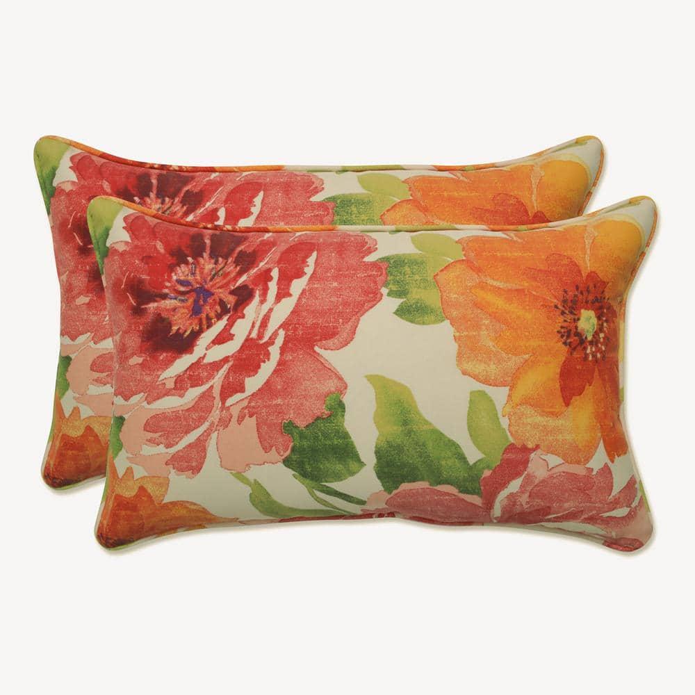 Pillow Perfect Primro Floral Indoor/Outdoor Reversible Throw Pillow (Set of 2)