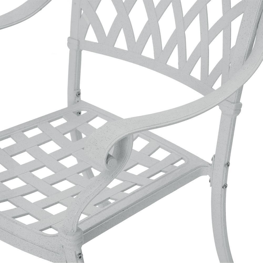 Mondawe Cast Aluminum Chair Woven Slatted AL Dining Chair White