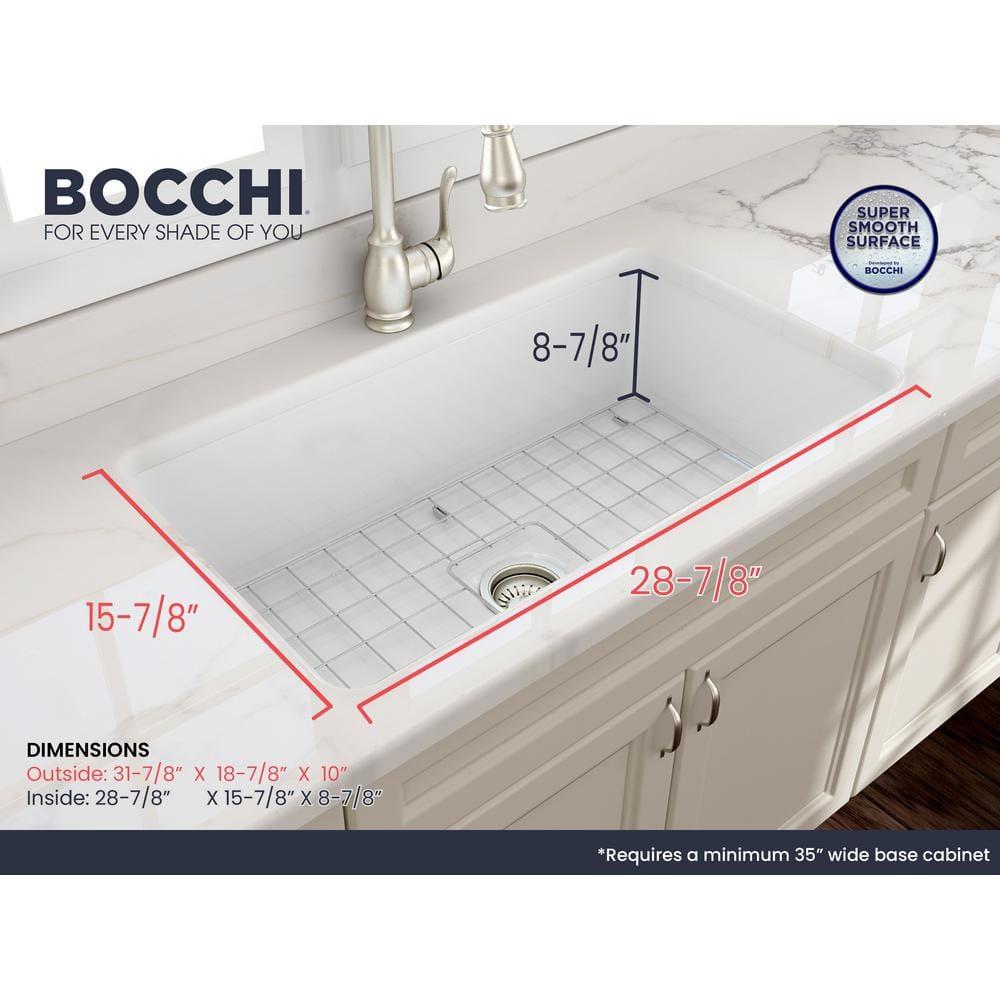 BOCCHI 1362-001-0120 Sotto 32'' L Undermount Fireclay Kitchen Sink