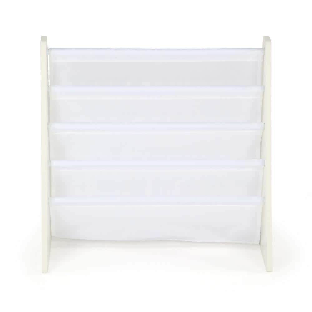 Kids' Book Rack Cambridge Collection White - Humble Crew: Toddler Decorative Bookshelf, 4 Shelves, MDF Material