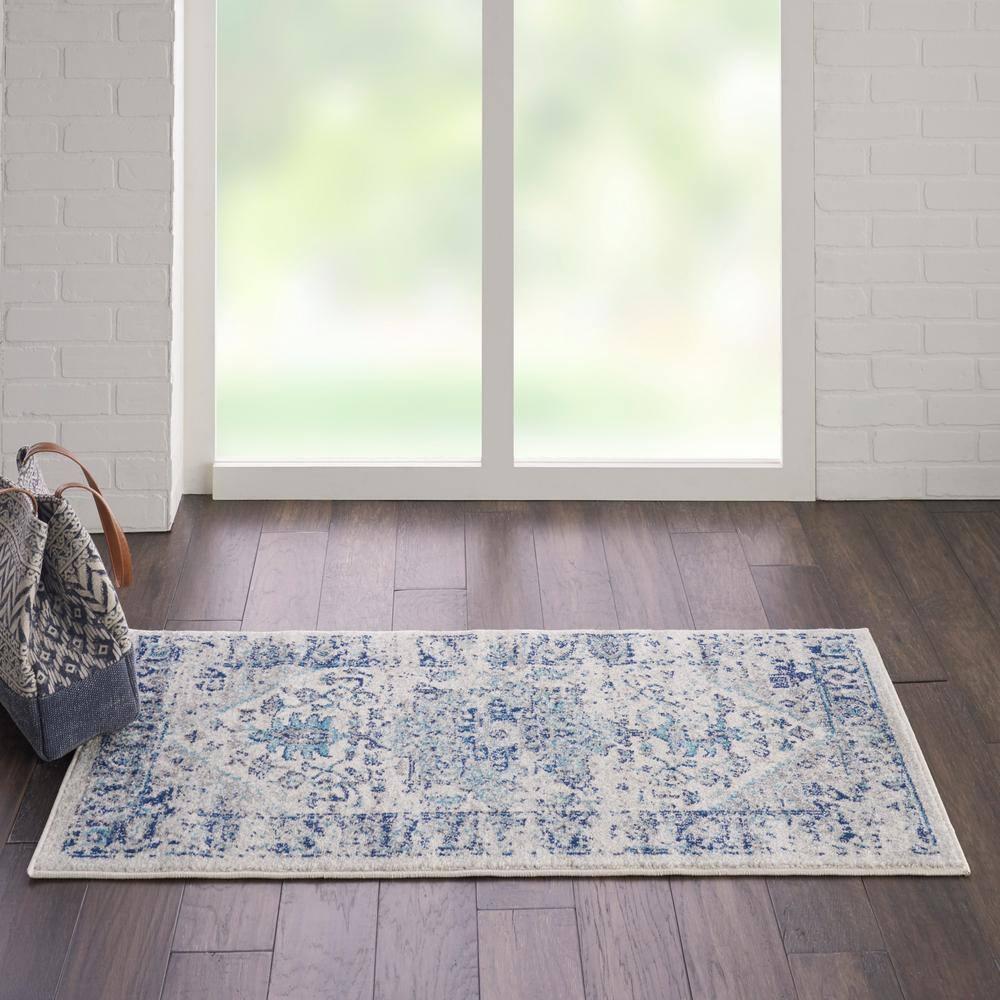 Nourison Tranquil Persian Indoor Rug Ivory Light Blue 2' x 4'