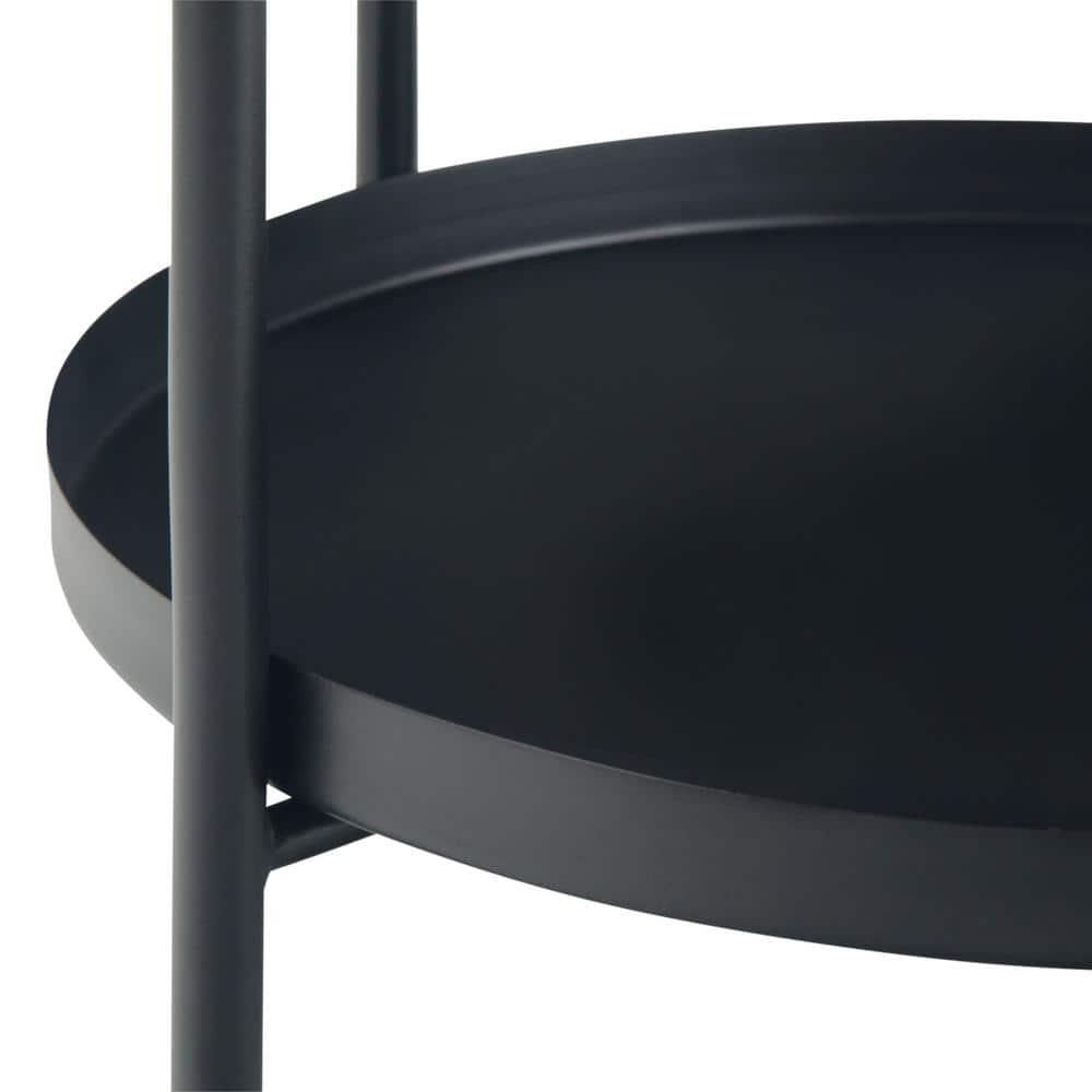 Simpli Home Monet Industrial 17 " Metal Metal End Table in Black