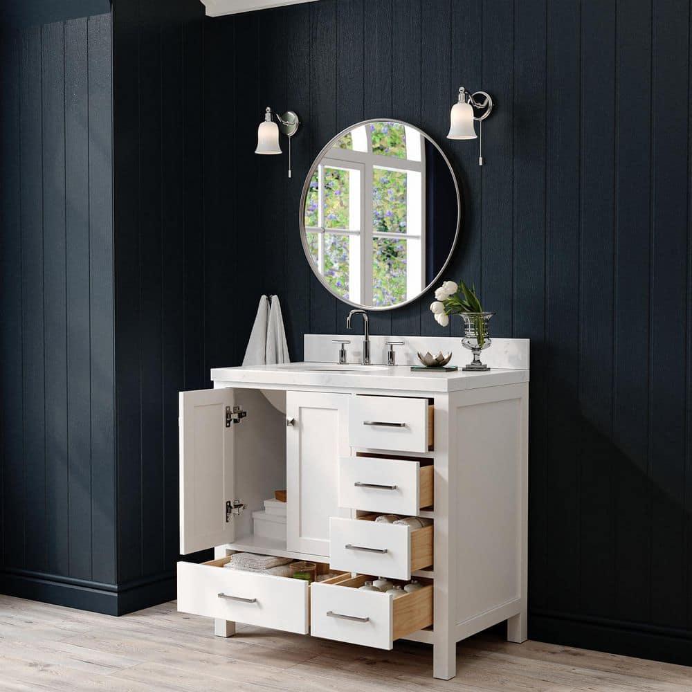 Ariel A036slcqovo Cambridge 36" Free Standing Single Basin Vanity Set - White