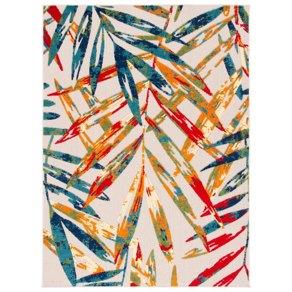 Cabana CBN368 Loomed Indoor Area Rug - Ivory/Navy - 6'7"x9' - Safavieh