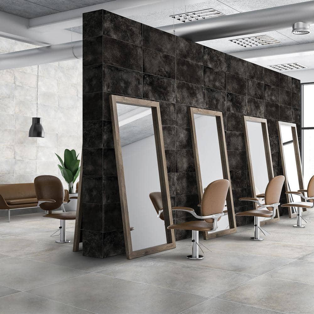 Large Format 12" x 24" Porcelain Concrete Look Wall & Floor Tile